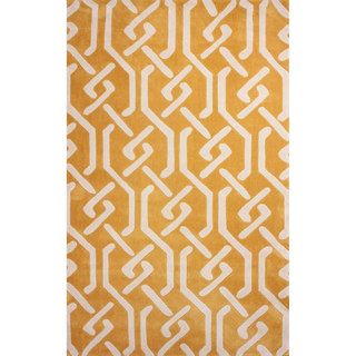 Nuloom Hand tufted Chain Trellis Synthetics Gold Rug (5 X 8)