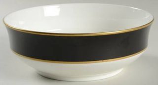 Mikasa Onyx 9 Round Vegetable Bowl, Fine China Dinnerware   Black Rim,White Cen