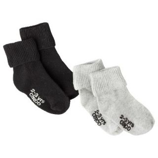 Circo Infant Toddler Boys 2 Pack Casual Socks   Black/Grey 12 24 M