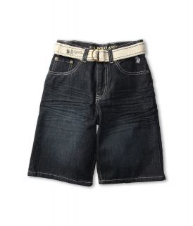 U.S. Polo Assn Kids 5 Pocket Belted Short Boys Shorts (Blue)
