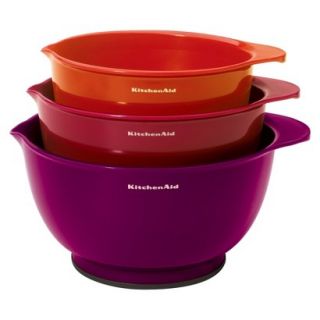KitchenAid 3 Piece Plastic Mixing Bowl Set   Assorted Color