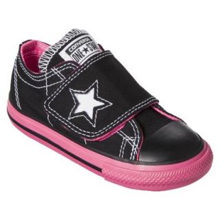 Toddler Girls Converse One Star One Flap Sneaker   Black Pink 11