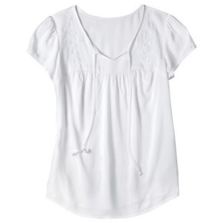 Mossimo Supply Co. Juniors Challis Embroidered Top   Fresh White XXL(19)