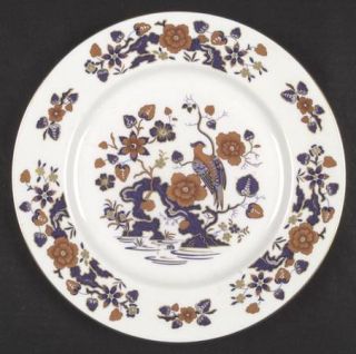 John Aynsley Bird Of Paradise Dinner Plate, Fine China Dinnerware   Cobalt,Rust,