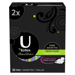 U by Kotex CleanWear Ultra Thin Heavy Flow Pads with Wings 32 count