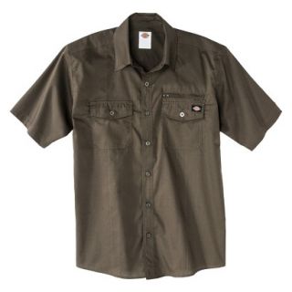 Dickies Mens Short Sleeve Button Down GREEN S