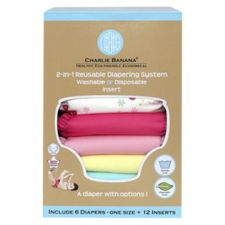 Charlie Banana Reusable Diaper 6 pack One Size   Butterfly