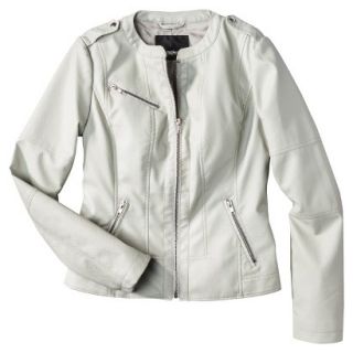 Mossimo Womens Faux Leather Jacket  Ivory XXL