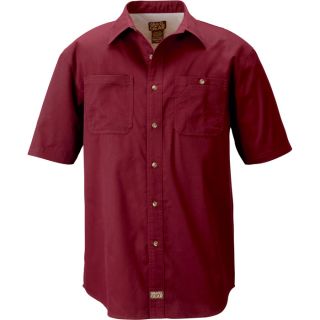 Gravel Gear Brushed Twill Short Sleeve Work Shirt with Teflon   Maroon, 3XL
