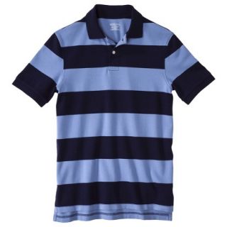 Mens Classic Fit Stripe Polo Shirt Navy Blue Voyage XXL