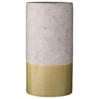 Threshold Stoneware Cylinder Vase   Green/Gray 8.5