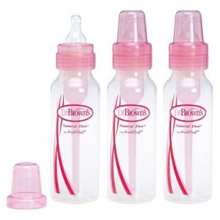 Dr. Browns Natural Flow 8oz 3pk Standard Polypropylene Baby Bottle   Pink