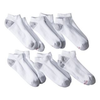 Hanes Premium Mens 6pk No Show Cool and Dry Socks   White