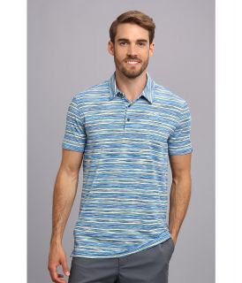 PUMA Golf Space Stripe Polo Mens Short Sleeve Knit (Blue)