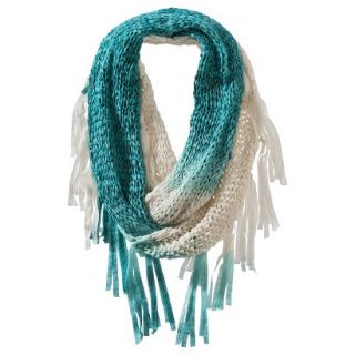 Mad Love Solid Infinity Scarf with Fringe   Blue