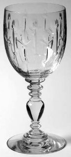 Heisey Olive Water Goblet   Stem #4090, Cut#390