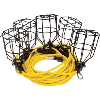 Klutch 50 Ft. Metal String Lights   5 Light String, 125 Volt, 15 Amp
