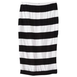 Mossimo Womens Knit Midi Skirt   Black/White Stripe L