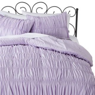 Xhilaration Ruched Textured Comforter Set   Lavender (Twin/XL)