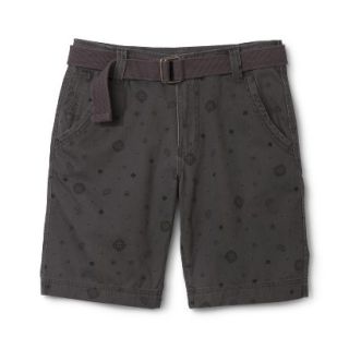 Mossimo Supply Co. Mens Belted Flat Front Shorts   Gray Patina Print 32