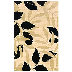 Contemporary Hand tufted Hesiod Ivory Wool Rug (5 X 8)