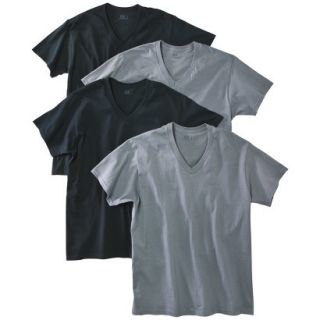 Fruit of the Loom Mens 4 pack V neck Tee   Assorted Colors L