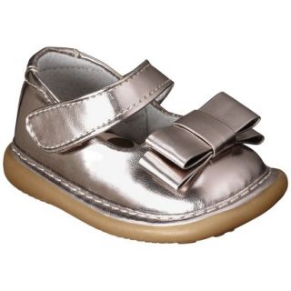 Infant Girls Wee Squeak Triple Bow Mary Jane   Gold 8