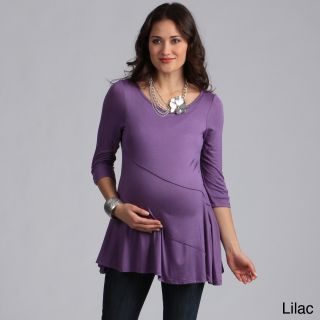 24/7 Comfort Apparel 24/7 Comfort Apparel Womens Solid Maternity Tunic Purple Size S (4  6)