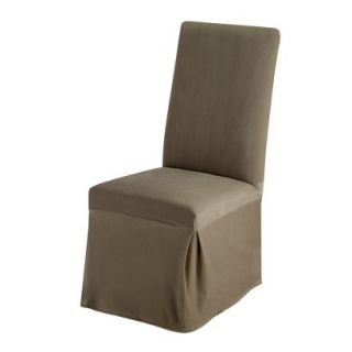 Sure Fit Stretch Pique Long Dining Room Chair Slipcover   Taupe