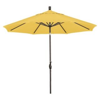 9 Aluminum Collar Tilt Crank Patio Umbrella   Yellow Pacifica