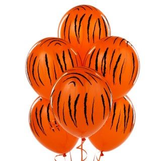 Jungle Tiger Stripes Latex Balloons