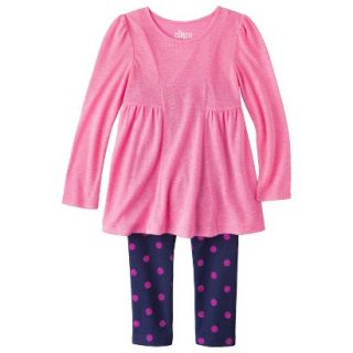 Circo Infant Toddler Girls 2 Piece Top and Legging Set   Pink 18 M