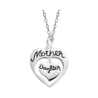 Bridge Jewelry Mother & Daughter Heart Pendant Sterling Silver