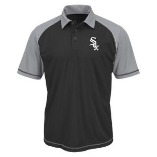 MLB Mens Chicago White Sox Synthetic Polo T Shirt   Black/Grey (M)