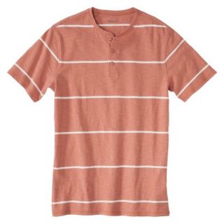 Merona Mens Slub Henley Shirt   Apricot Stripe M