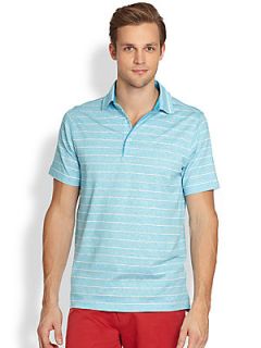  Collection Stretch Cotton & Linen Striped Polo