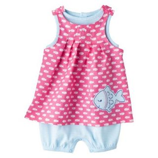 Just One YouMade by Carters Newborn Girls Romper Set   Pink/Turquoise NB