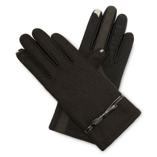 Isotoner Stretch Wool Touchscreen Gloves, Black, Womens