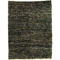 Hand knotted All natural Charcoal Grey Hemp Runner (26 X 12)