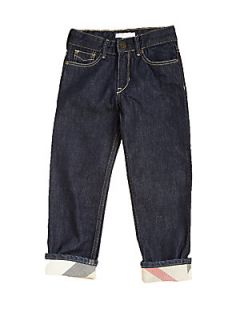 Burberry Little Boys Check Lined Jeans   Dark Indigo