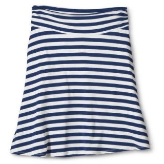 Merona Womens Jersey Knit Skirt   Blue/White Stripe   XXL