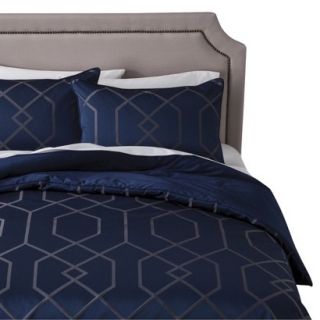 Fieldcrest Modern Geometric Comforter   Blue (Queen)