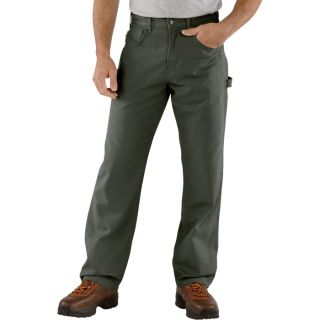 Carhartt Loose Fit Canvas Carpenter Jean   Dark Moss, 42 Inch Waist x 32 Inch