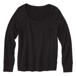 Merona Womens Sweatshirt Top w/Pocket   Black   S