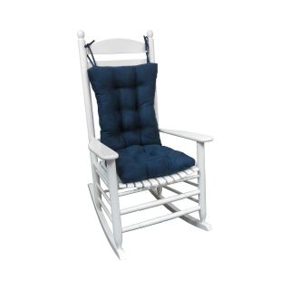 Microsuede Gripper 2 Piece Chair Cushion Set, Navy