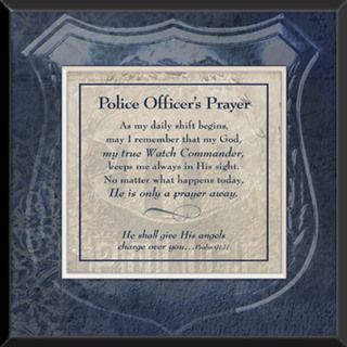 Sagebrush Fine Art Ct Art Police Officers Prayer Wood Wall Plaque Blue Size Mini