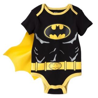Batman Infant Boys Bodysuit w/ Cape   Black Newborn