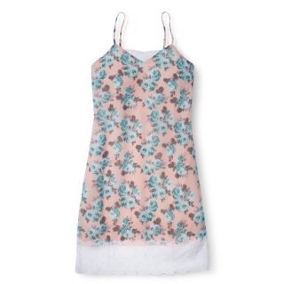 Xhilaration Juniors Printed Slip Dress with Lace Trim   Floral XXL(19)