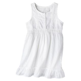 Girls Sleeveless Button Front Shirt Dress   Fresh White XS