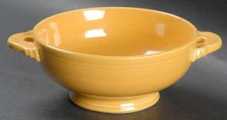 Homer Laughlin  Fiesta Yellow (Older) Cream Soup Bowl, Fine China Dinnerware   Y